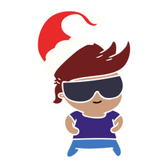 christmas cartoon of kawaii boy