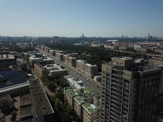 Moscow copter sky panorama