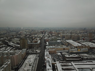 Naklejka na ściany i meble Moscow copter sky panorama
