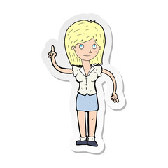 sticker of a cartoon woman with idea