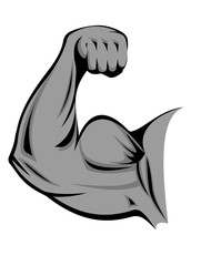 PUMPED HAND, biceps, strength, vector image