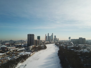 Moscow sity view copter panorama