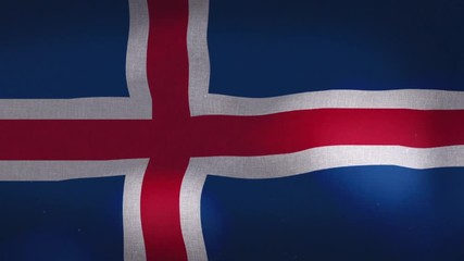The Iceland national waving flag.