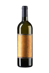 bottle wine on white background