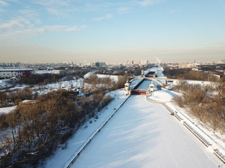 Moscow sity view copter panorama