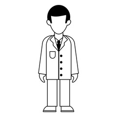 Fototapeta premium medical avatar cartoon black and white