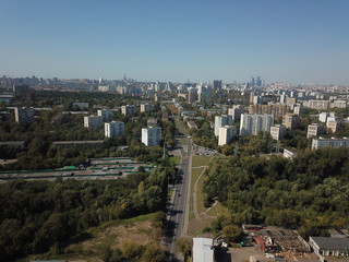 Moscow sity view copter panorama
