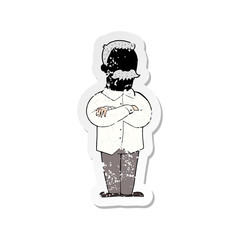 retro distressed sticker of a cartoon old man