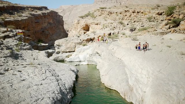 Wadi Bani Khalid is It is a very popular outdoor attraction for both locals and expats, and people come here for the nature, to swim in the fresh water pools or just to have a barbecue. ( Wide shot#2)