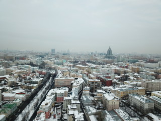 Moscow copter sky view