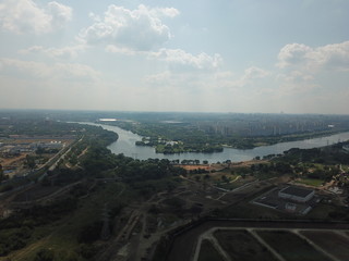 Moscow copter sky view