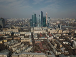 Moscow copter sky view