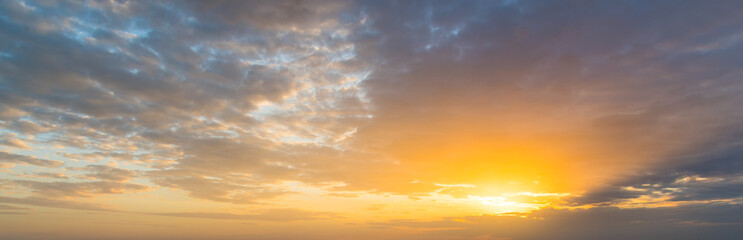 Fototapeta na wymiar Scenic sky over Naples shore at sunset