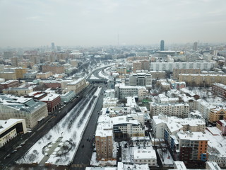 Moscow copter sky view