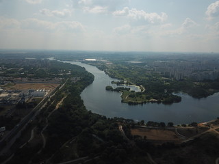 Moscow copter sky view