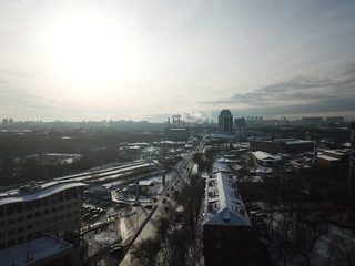 Moscow copter sky view