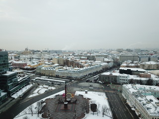 Moscow copter sky view