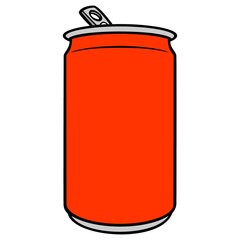  Soda Can Cartoon - A vector cartoon illustration of a can of Soda.