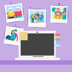 Workplace and happy family moments