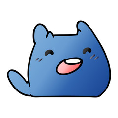 gradient cartoon of kawaii alien pet