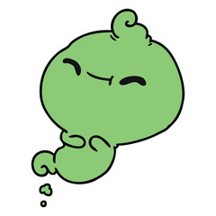 cartoon of kawaii scary ghost