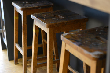 Old school lab stools