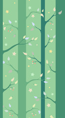 Forest - seamless pattern spring green