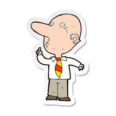 sticker of a cartoon bald man asking question