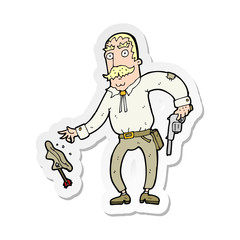 sticker of a cartoon wild west cowboy