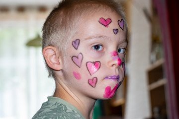 Boy with down syndrome, prepared and painted for home theater.