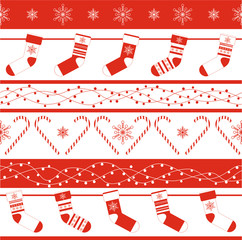 Christmas and new year seamless vector texture