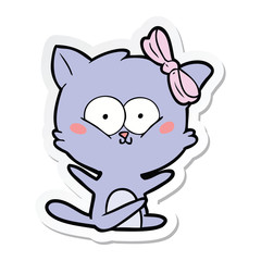 sticker of a cartoon cat