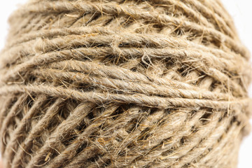 Spool of hemp rope as background. Organic material