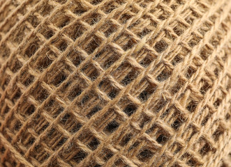 Spool of hemp rope as background. Organic material