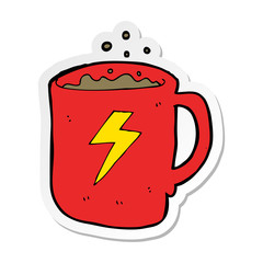 sticker of a cartoon coffee mug