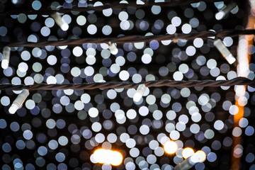 Blurred shiny lights as background, space for text