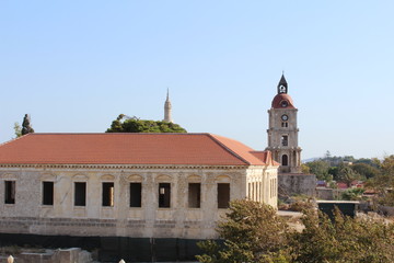 Fototapeta premium Rhodes. Fortifications of Rhodes. Palace of the Grand Master of the Knights of Rhodes.