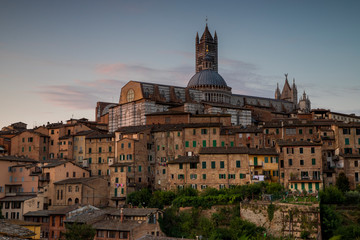 Siena Cathedral at sunset, Siena, Tuscany.
