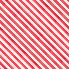 Gordijnen Rood en wit diagonaal strepen naadloos patroon. Decoratieve grungy klassieke feestelijke achtergrond. Handgetekende aquarel schetsmatige tekening voor scrapbooking, print, omslag, ontwerp, doek, decor, behang. © Julija