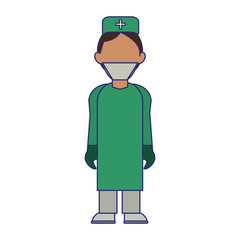 medical avatar cartoon blue lines