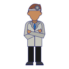 medical avatar cartoon blue lines