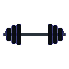 gym dumbbell symbol isolated blue lines