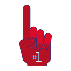 sport fan glove number one blue lines