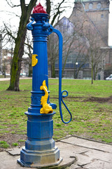 A decorated hydrant in Szczecin.