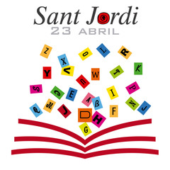 Sant Jordi. Catalonia traditional celebration. 