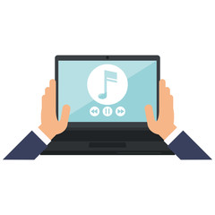 Laptop with music player