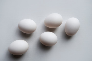 white eggs on white 