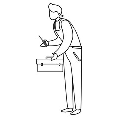 mechanic worker with toolbox