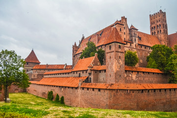 Fototapeta na wymiar The walls of the Malbork Castle, Poland