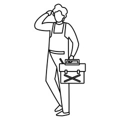 mechanic worker with toolbox